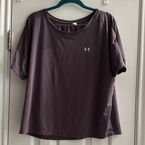 Under Armour Women's Dark Purple Heat Gear Breathable Shirt Large Running Gym